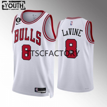 Maglia NBA Chicago Bulls Zach LaVine 8 Nike 2022-23 Association Edition Bianco Swingman - Bambino